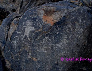 Petroglifo Astronauta en Caborca, Sonora.